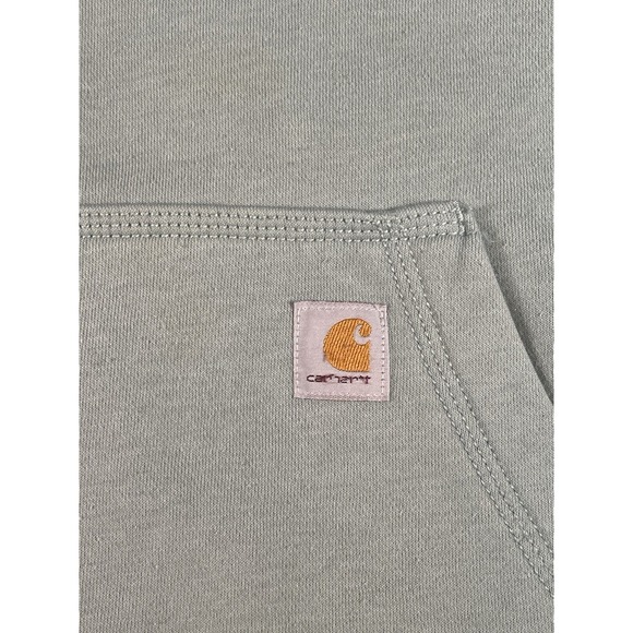 Carhartt Hoodie Womens Medium Mint Green Relaxed Fit Midweight Logo‎ Sweater - Picture 4 of 11